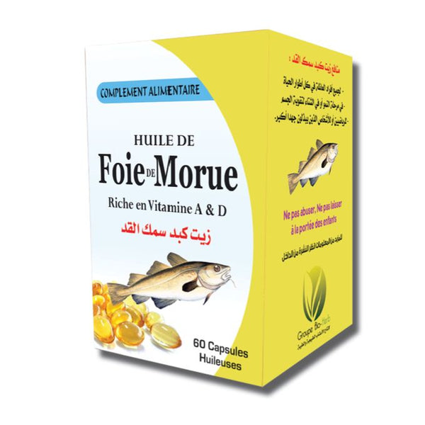 Huile de Foie de Morue – 60 Capsules | Riche en Oméga-3 pour Vitalité & Santé Cardiovasculaire