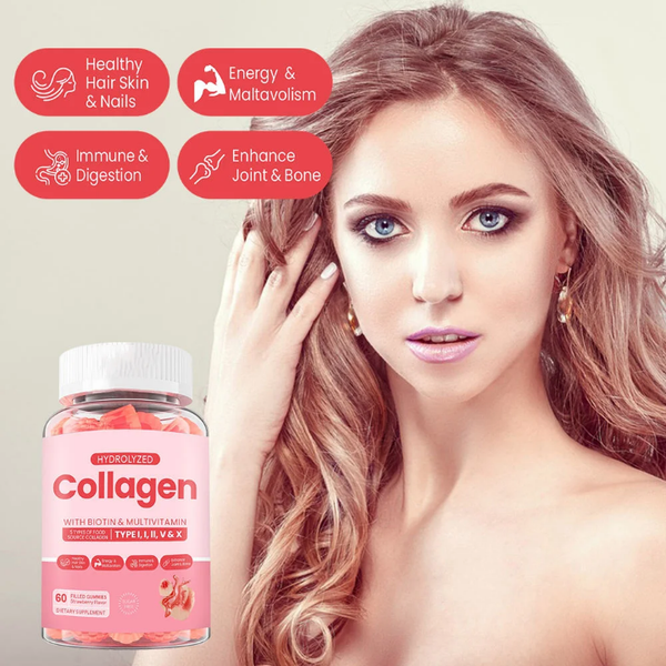 Collagen Gummies - 120 Gummies Beauté Anti-Âge
