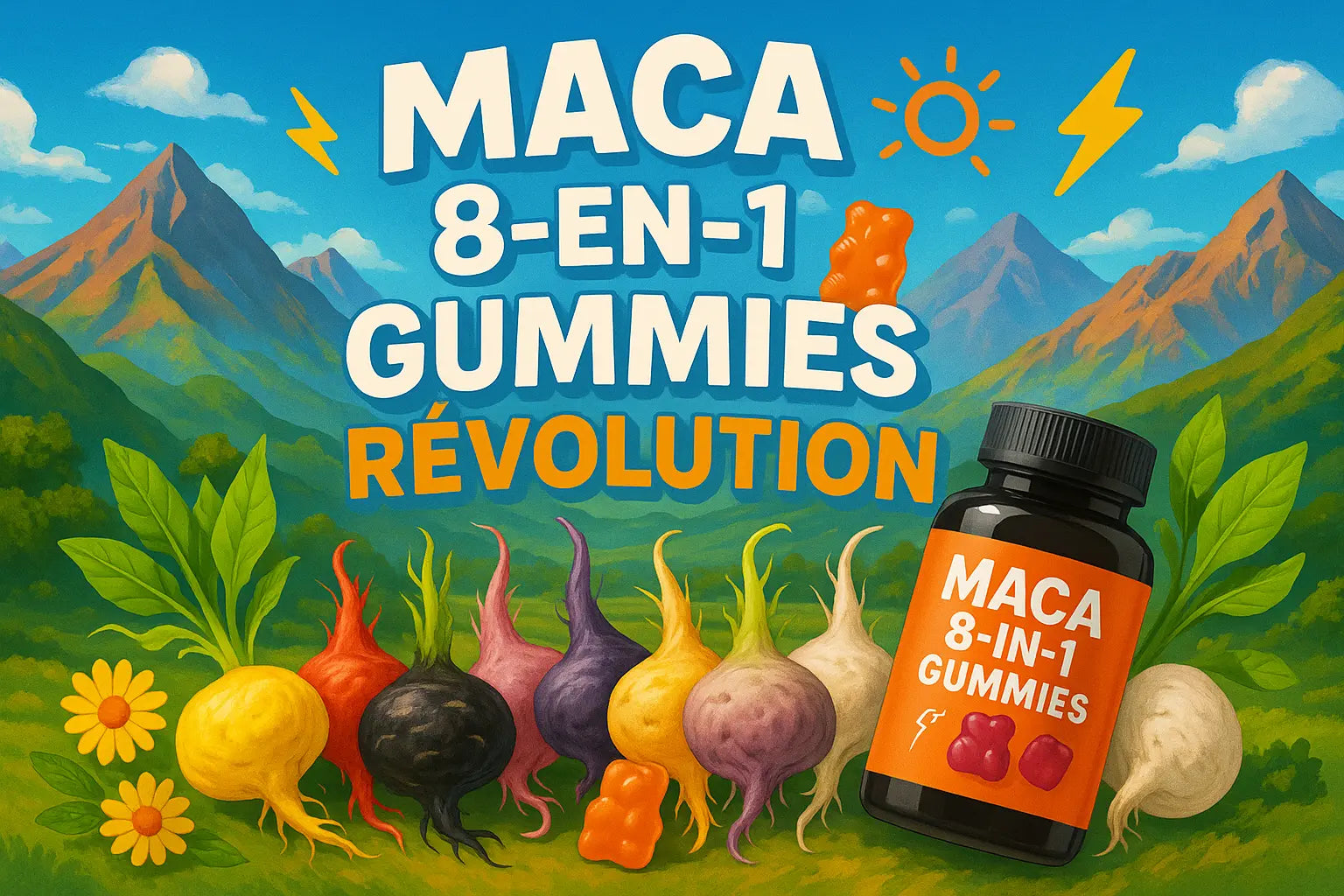 Maca 8-en-1 Gummies : Révolution des Compléments Énergie Force Extra