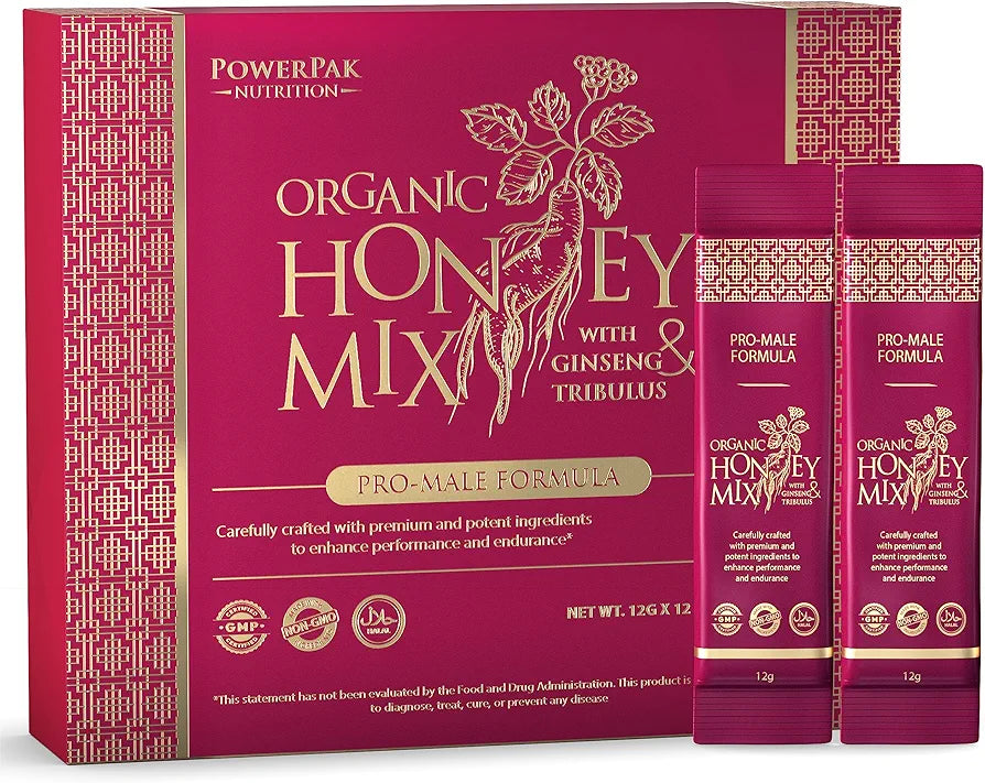 Organic Honey Mix Pro-Male Bio - Aphrodisiaque Premium | Ginseng Tribulus Épimédium