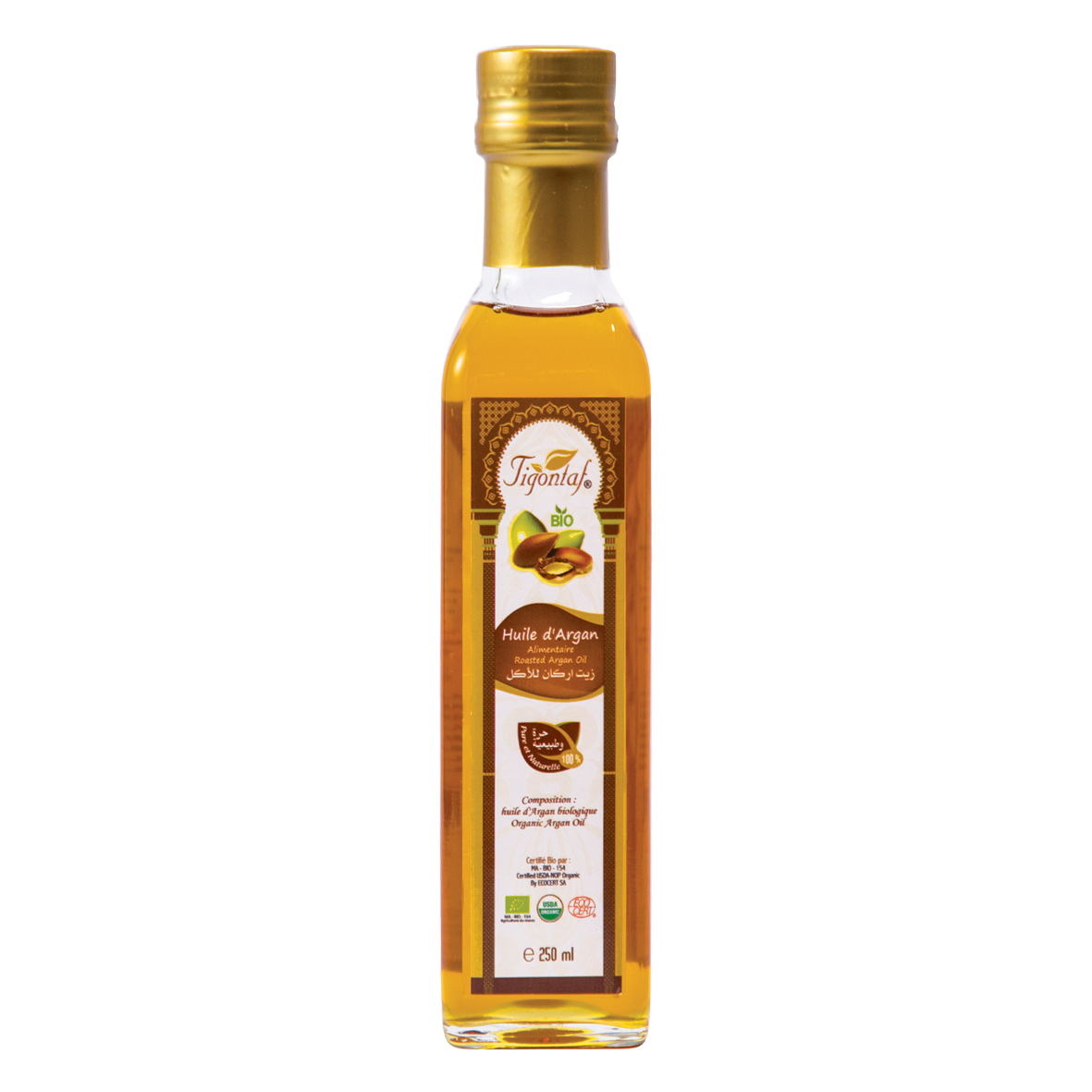 Huile d'Argan Alimentaire BIO Tigontaf 250 ml - 100% PURE & NATURELLE