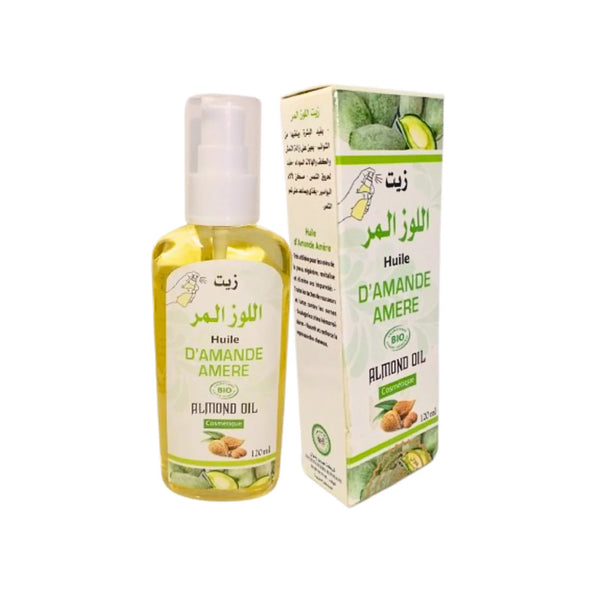 Huile d’Amande Amère Bio – 120 ml | Soin Naturel & Bienfaits Apaisants