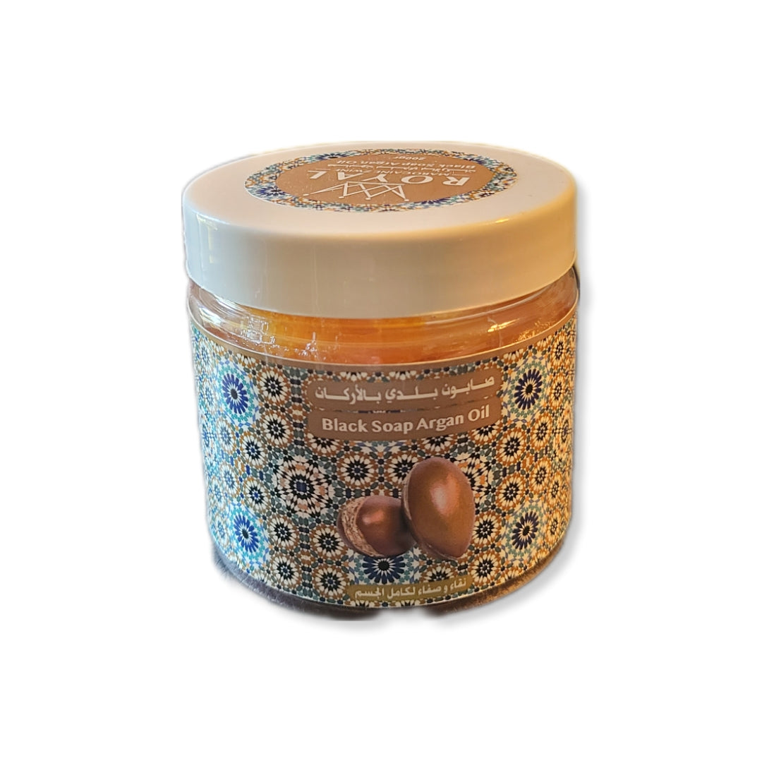 Savon Noir à l’Huile d’Argan – 200g | Nettoyant Naturel & Hydratation Intense