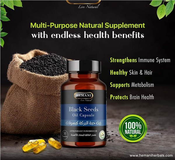 Huile de Nigelle – 50 Capsules | Soutien Immunitaire & Bien-être Naturel