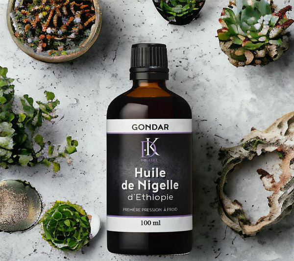 Huile de Nigelle Habachia – 100 ml | Première Pression à Froid, Puissance Pure & Bienfaits Authentiques d’Éthiopie