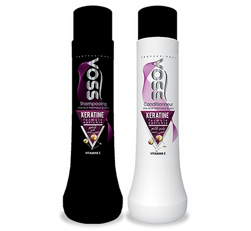 Shampoing & Conditionneur Kératine & Vitamine E – 750 ml | Soin Réparateur & Brillance Intense – VOSS