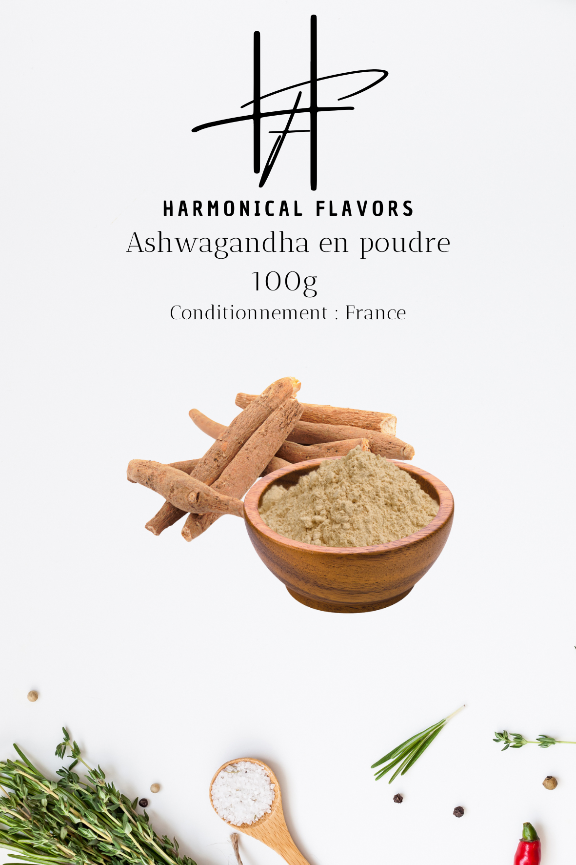 Ashwagandha en Poudre - 100 % Naturel