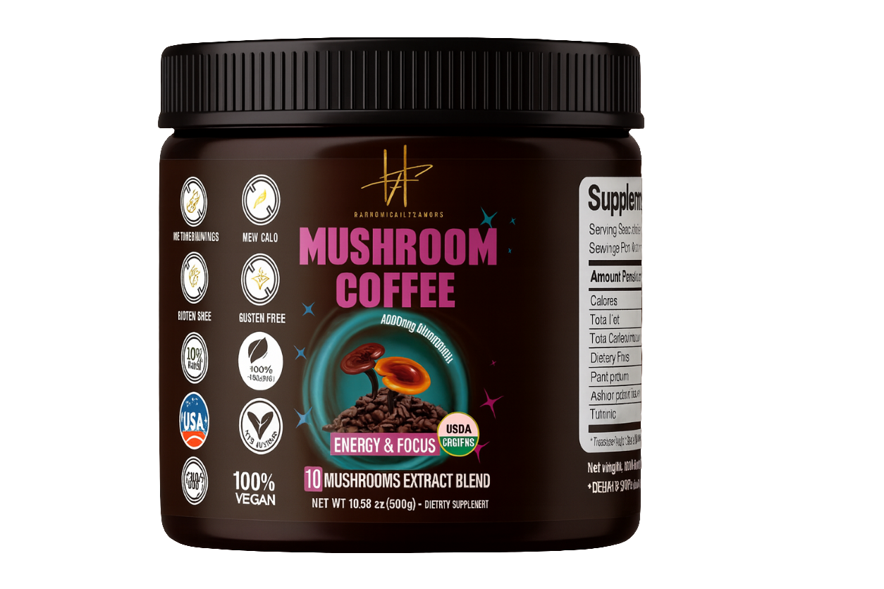 Organic Mushroom Coffee 300g | Café Bio Halal Boost Énergie Concentration