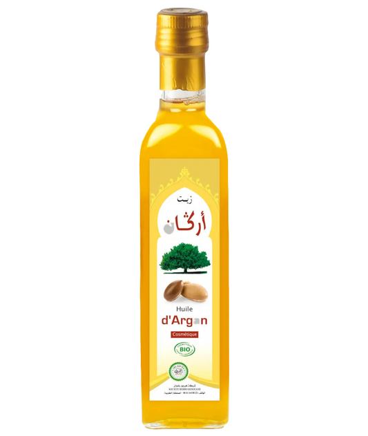 Huile d'Argan Bio Cosmétique – 250 ml | Pure & Naturelle pour Peau & Cheveux
