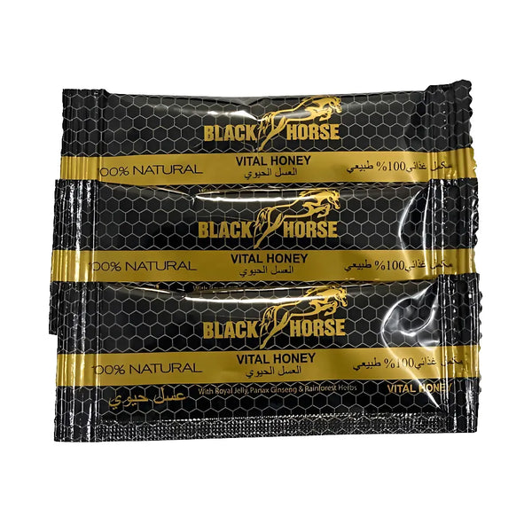 Black Horse Coffret 24 Sticks - Aphrodisiaque Puissant Naturel | Miel Énergisant Premium 240g Harmonical Flavors
