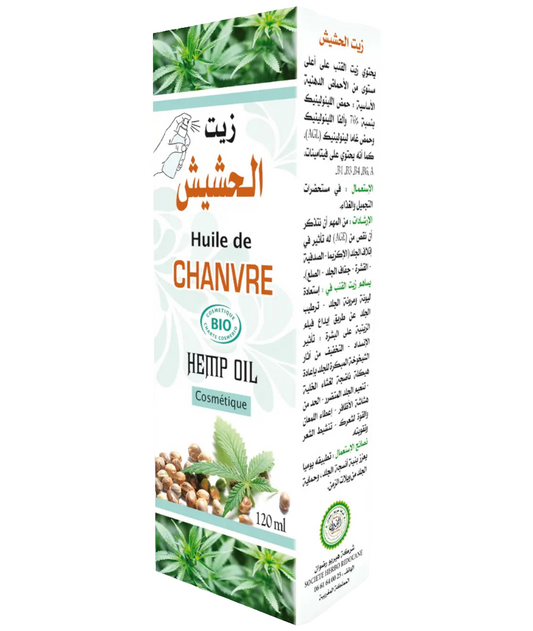 Huile de Chanvre Indien Bio – 120 ml | Soin Naturel Riche en Oméga & Bienfaits Revitalisants