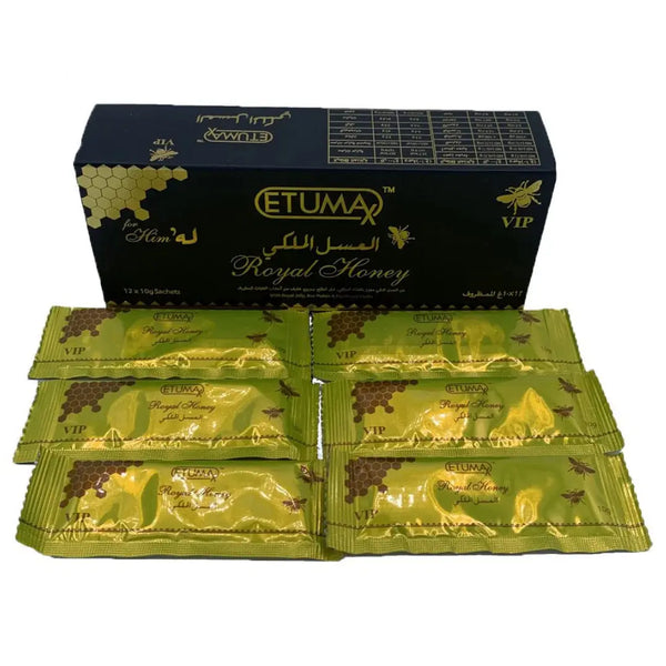 Etumax Royal Honey Sticks Authentique - Miel Royal Aphrodisiaque Premium 24 Sticks Harmonical Flavors