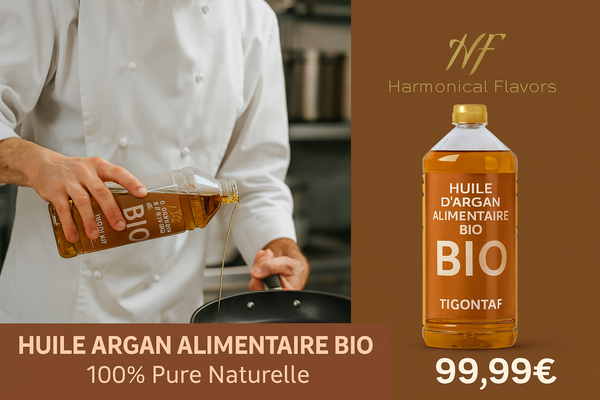 HUILE D'ARGAN ALIMENTAIRE BIO TIGONTAF 1 LITRE - Produit Actif