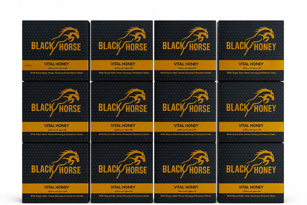 Image générée d'un lot de 12 produits Black Horse Vital Honey