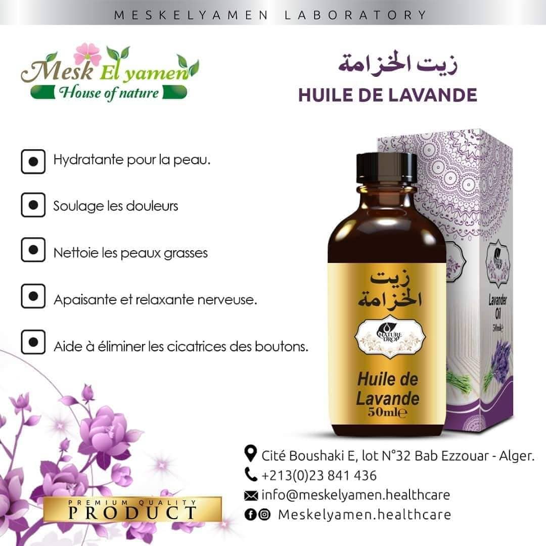 Huile Essentielle De Fleur de Lavande Aromatique et Pure, Flacon de 50 ML