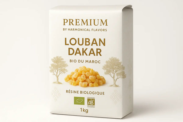 Louban Dakar Bio du Maroc - Résine d'Oliban Premium 250g & 1kg | Anti-inflammatoire & Digestif Naturel Harmonical Flavors