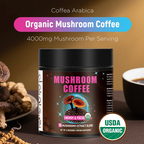 Organic Mushroom Coffee 300g | Café Bio Halal Boost Énergie Concentration