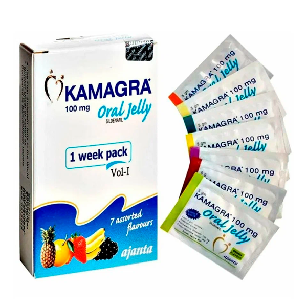 Kamagra Oral Jelly 100mg - Gelée Stimulante Premium | 7 Saveurs Délicieuses