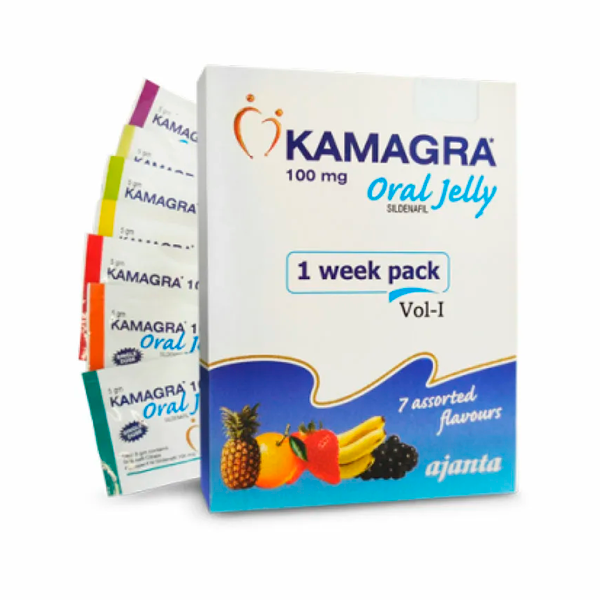 Kamagra Oral Jelly 100mg - Gelée Stimulante Premium | 7 Saveurs Délicieuses