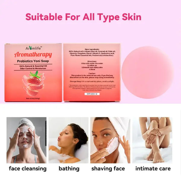 Savon Yoni Probiotique 100g - Nettoyage Doux & Équilibre Intime Naturel Premium Harmonical Flavors