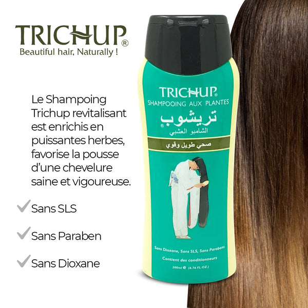 LOT Shampoing aux Plantes 200 ml + Huile Antichute 100 ml (Trichup) | Soin Complet Naturel pour Cheveux Forts