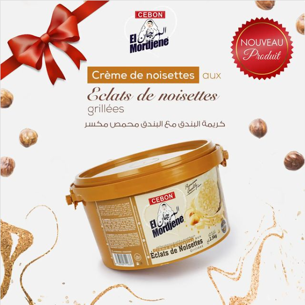 Crème de Noisettes Rocher Blanc El Mordjene-Cebon (Aux éclats de noisettes grillées)